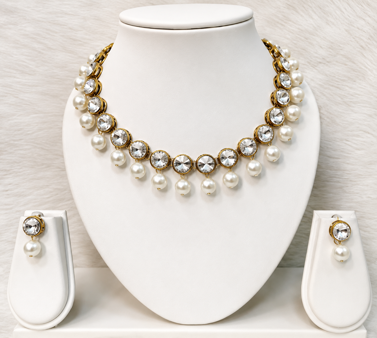 Trendy Alloy & Kundan Beads Necklace Set
