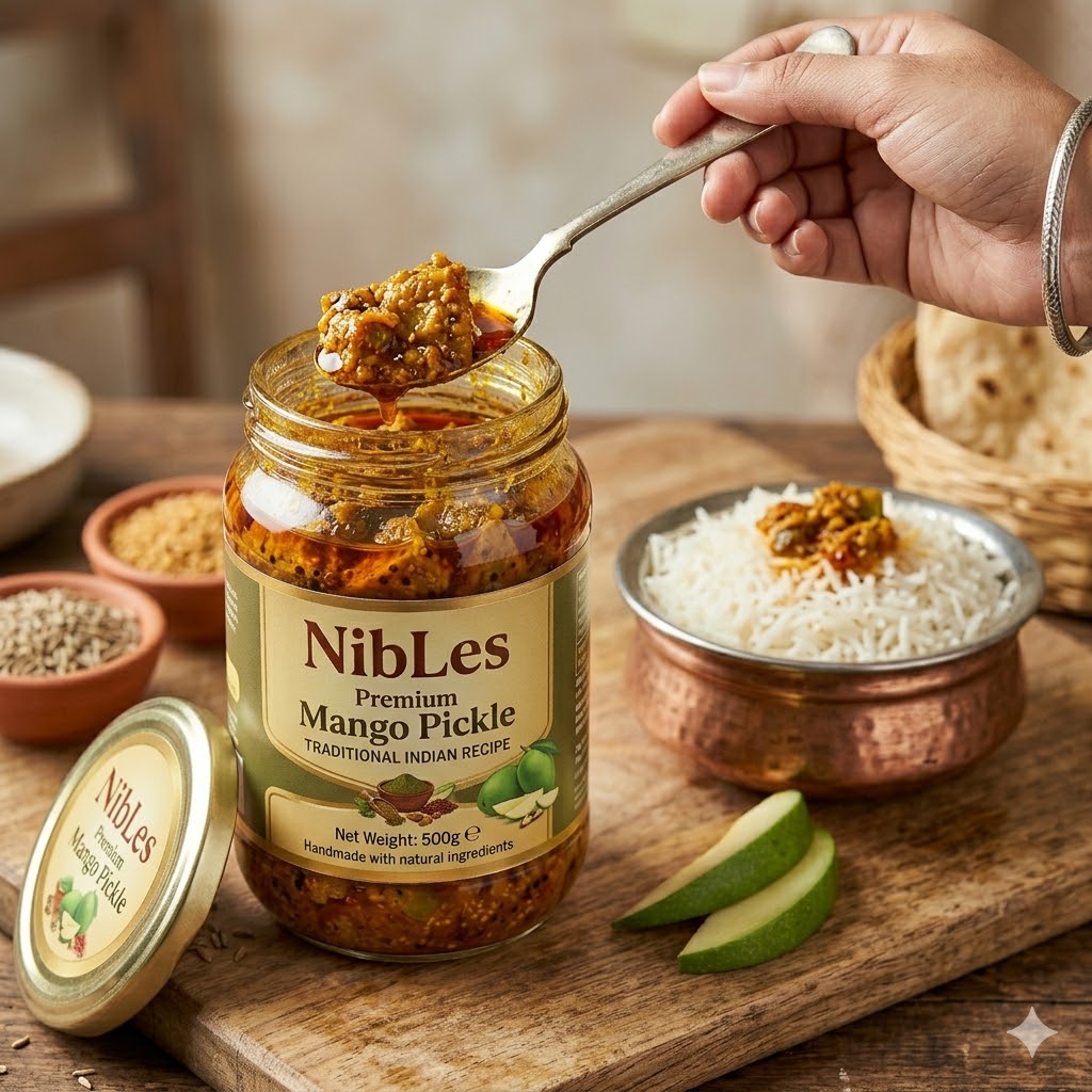 NibLes Premium Mango Pickle (500g) – Traditional Homemade Aam Ka Achar - Image 3