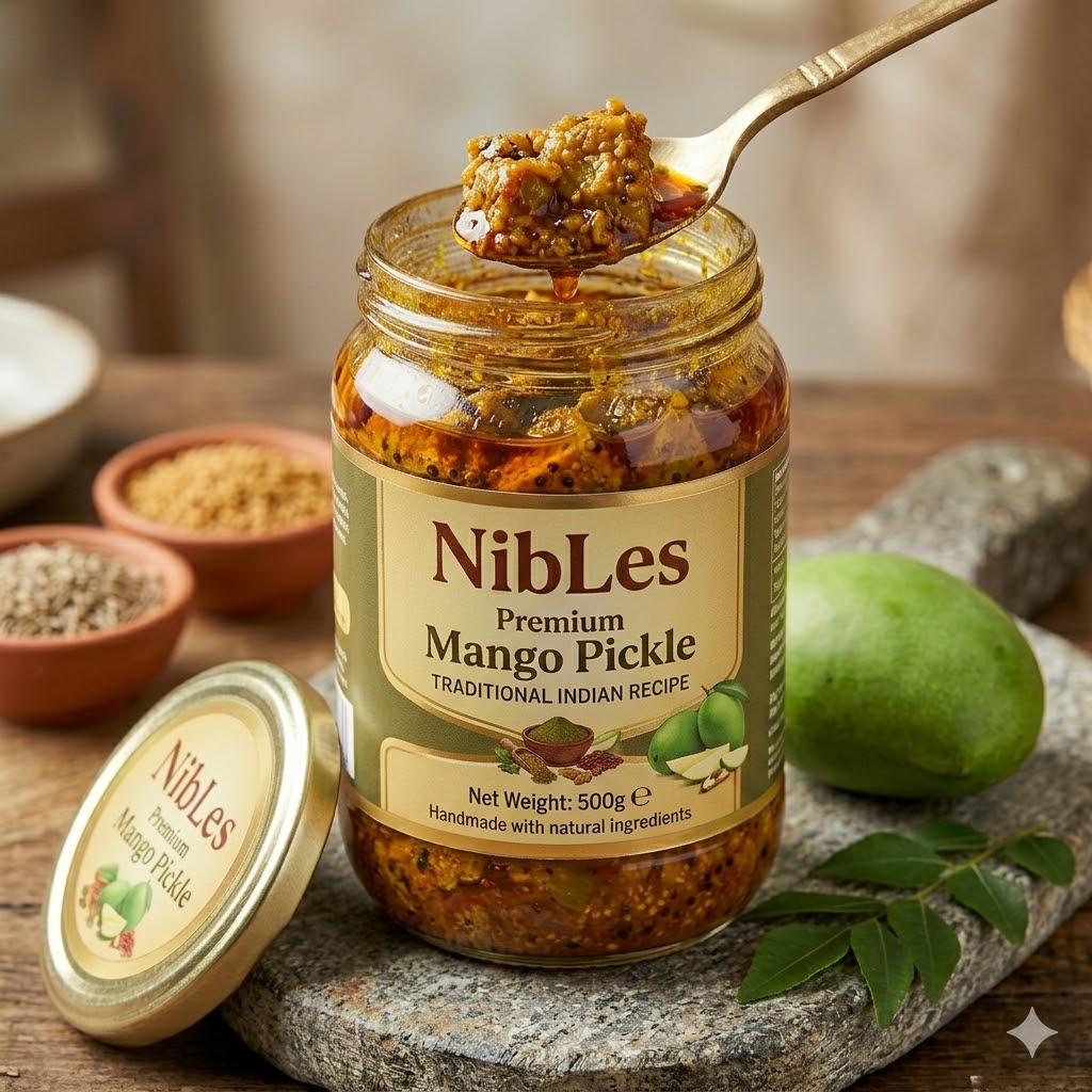 NibLes Premium Mango Pickle (500g) – Traditional Homemade Aam Ka Achar - Image 2